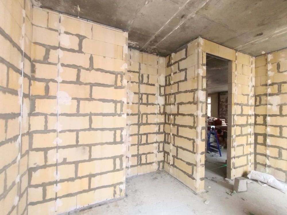 Возведение перегородок из газобетона в ЖК Посёлок Художников