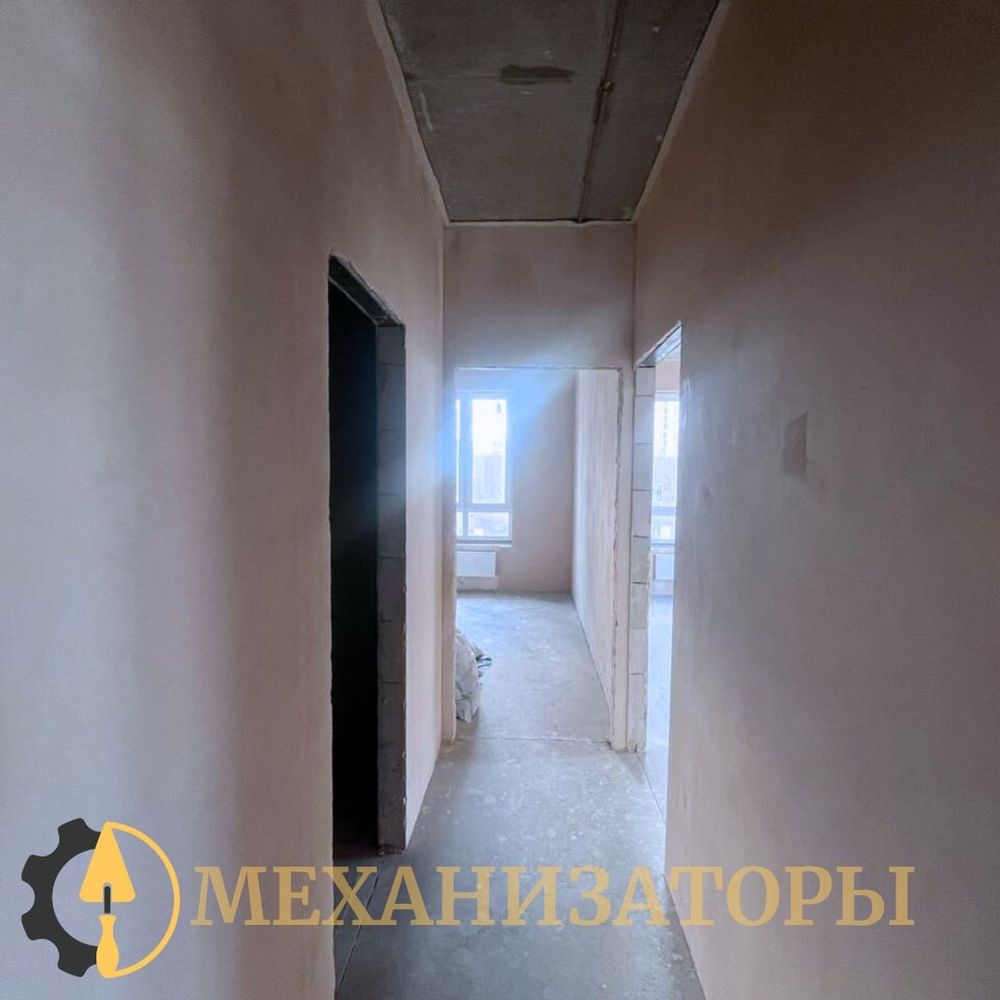 Оштукатуренные стены в прихожей квартиры